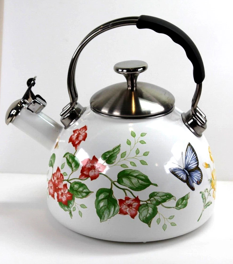 Lenox BUTTERFLY MEADOW Enamel Tea Kettle 2.5 Quart