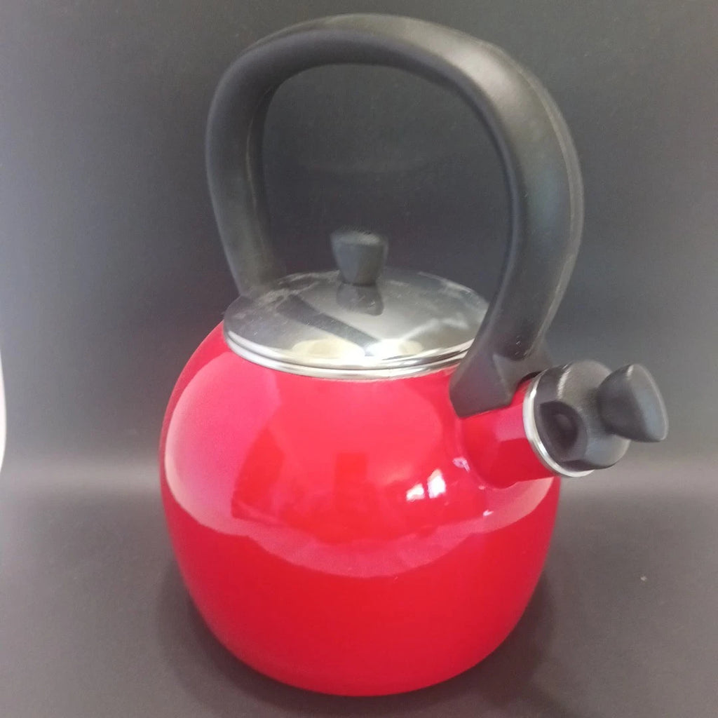 Copco Red Enamel On Steel Whistling Tea Kettle 1.5 Qt
