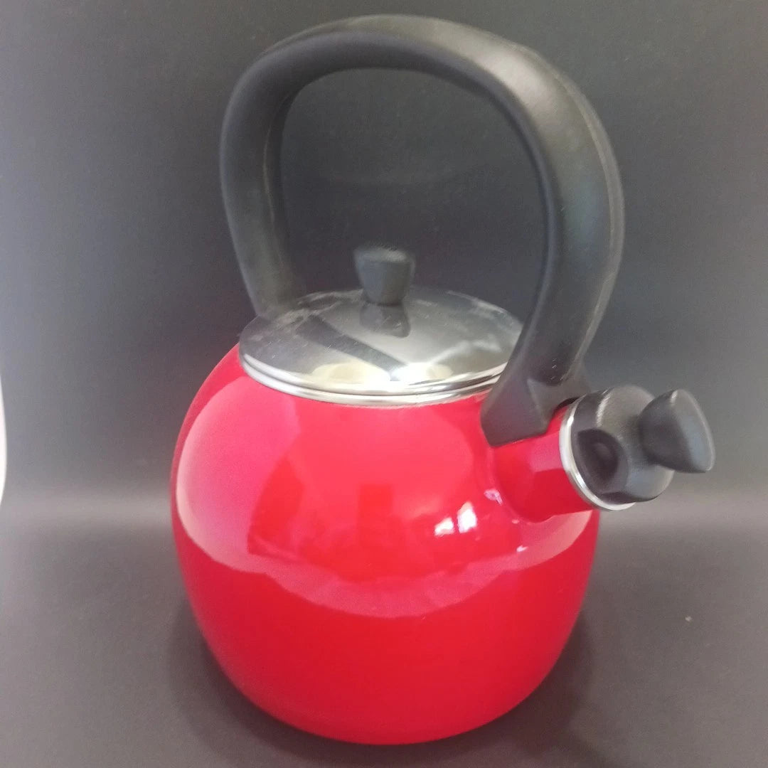Copco Red Enamel On Steel Whistling Tea Kettle 1.5 Qt
