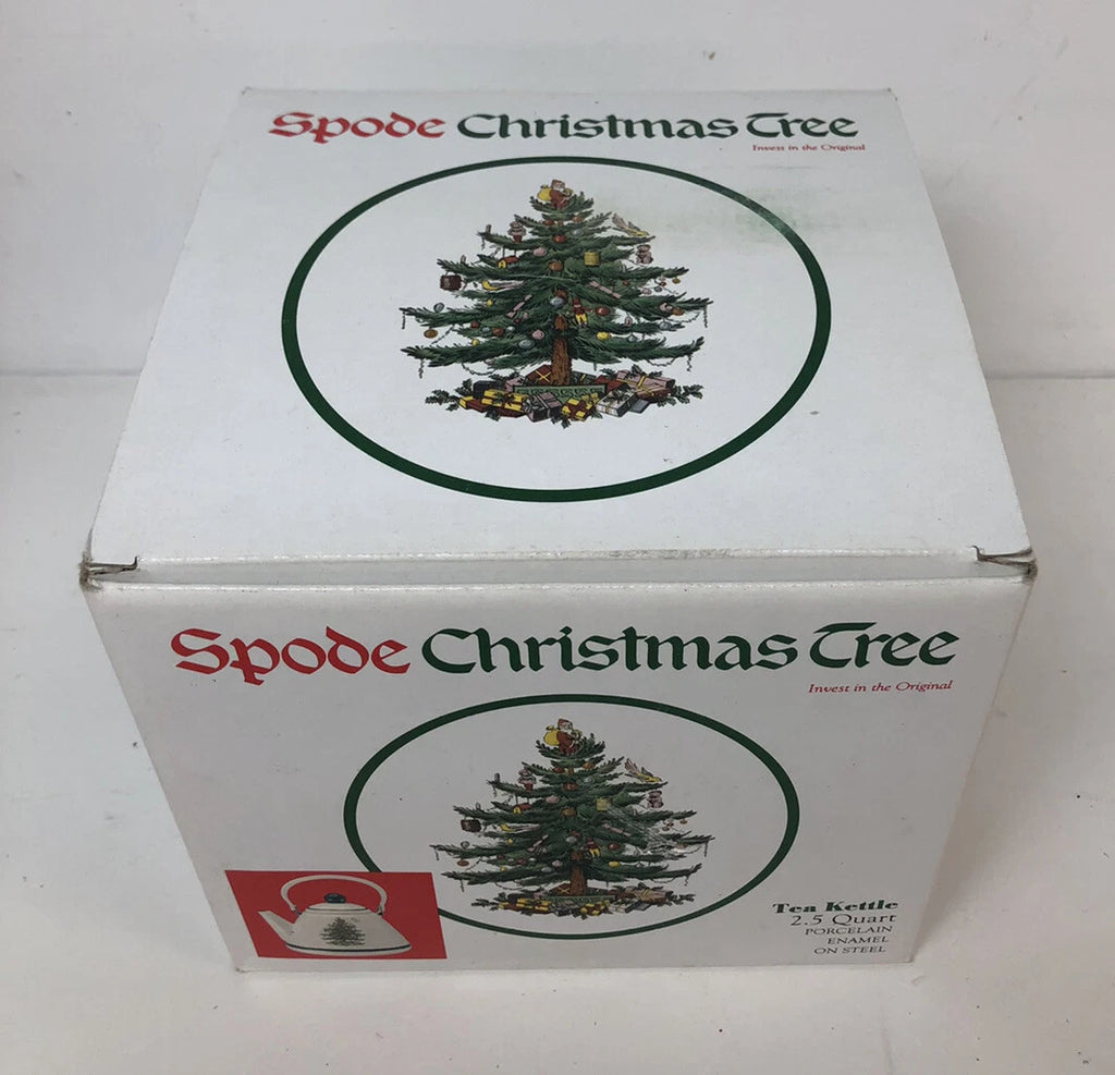 Spode Christmas Tree Tea Kettle - 2.5 Quart  Porcelain Enamel On Steel