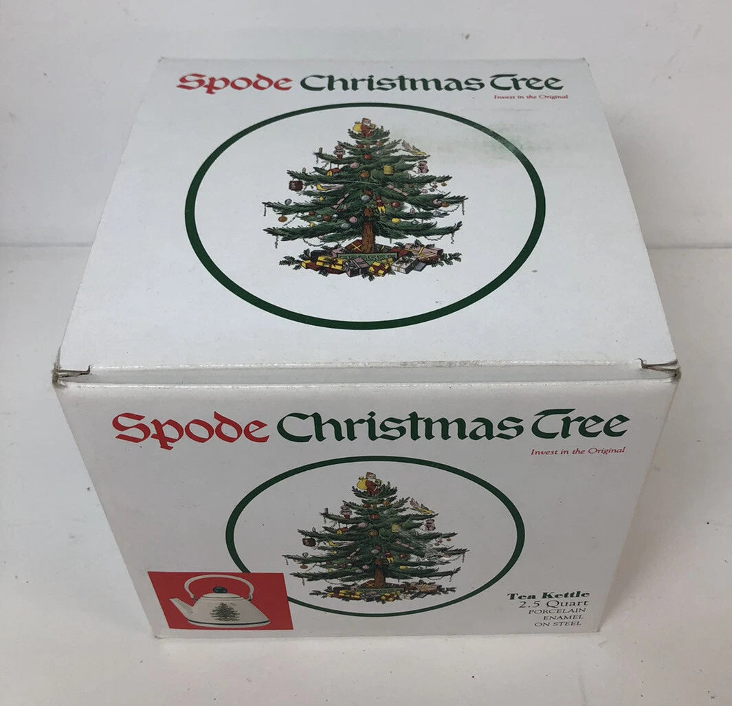 Spode Christmas Tree Tea Kettle - 2.5 Quart  Porcelain Enamel On Steel