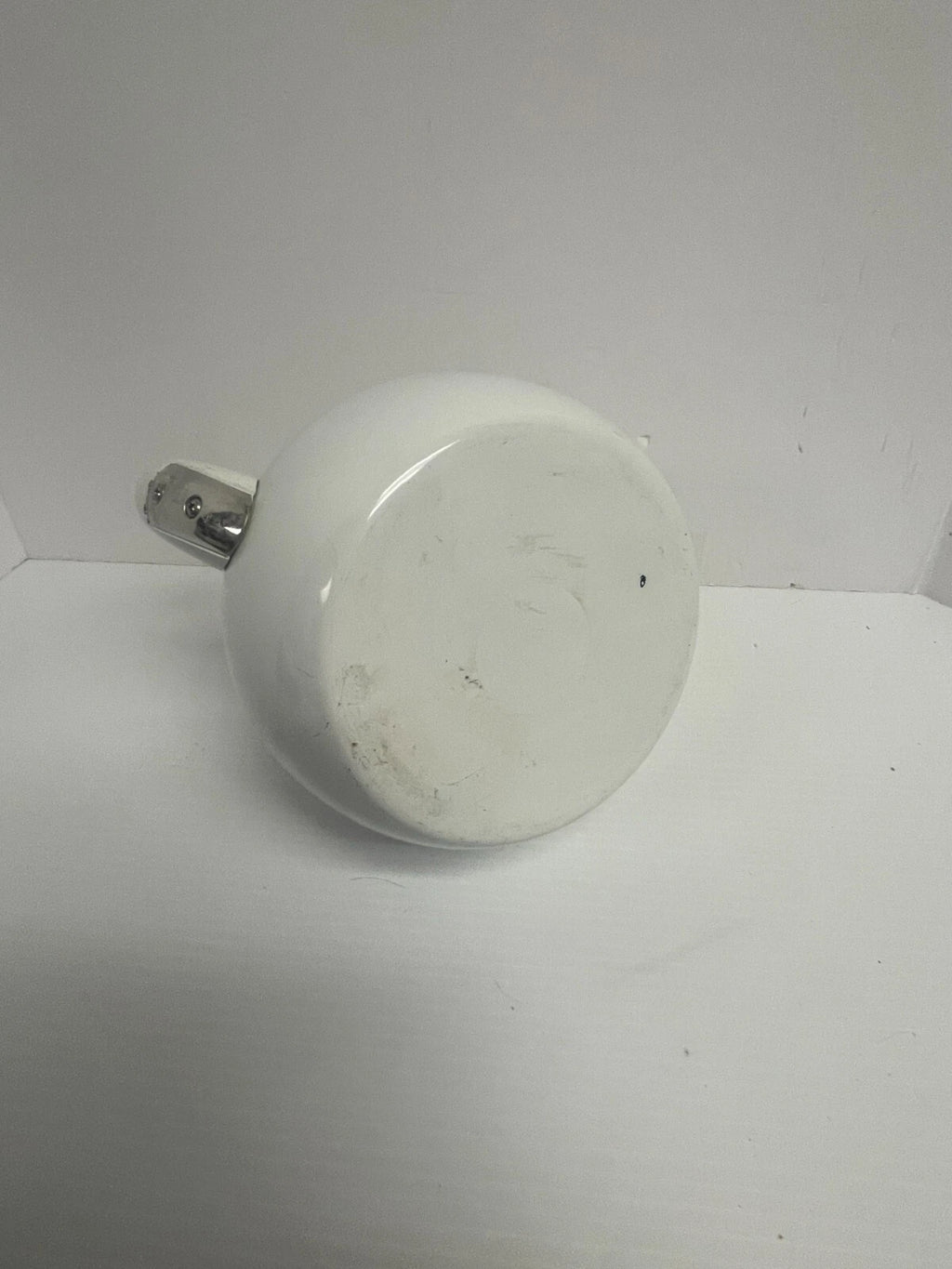 Vintage 1980s COPCO Cat TEA KETTLE White Enamel missing mouse whistle - 948