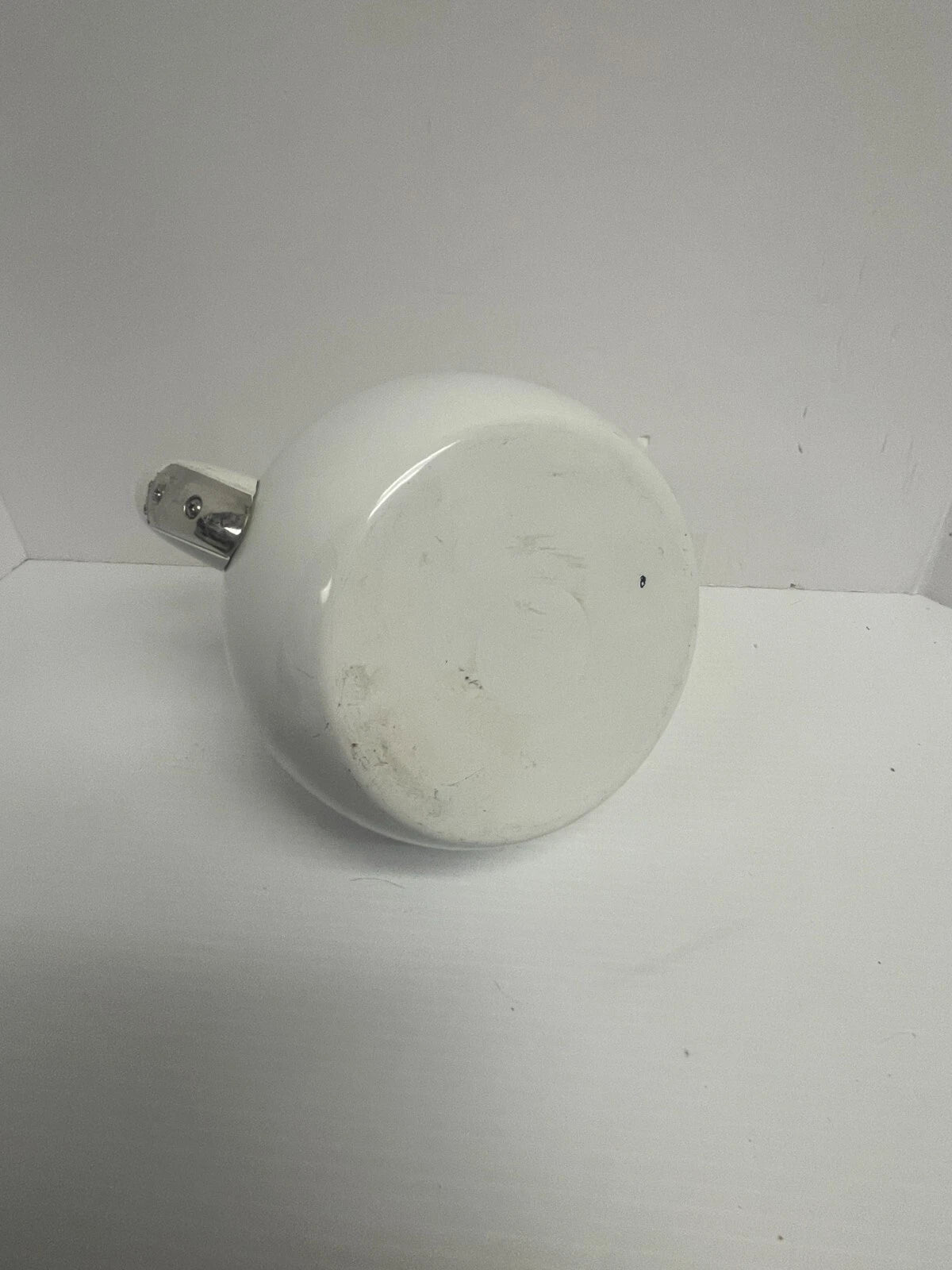 Vintage 1980s COPCO Cat TEA KETTLE White Enamel missing mouse whistle - 948