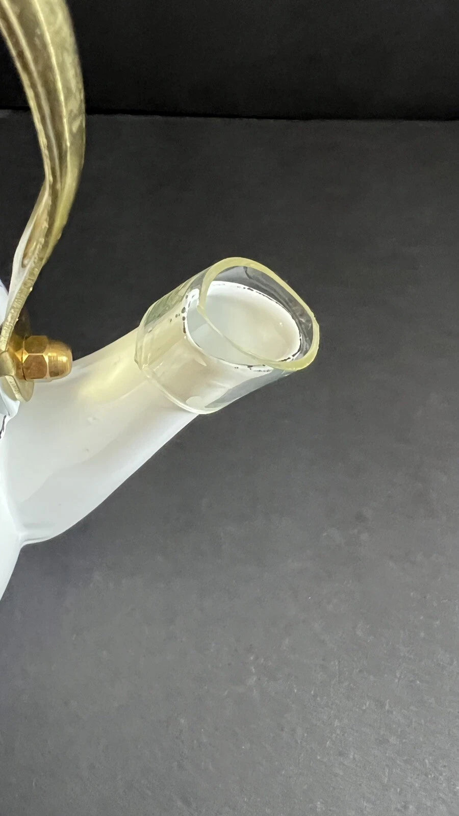 VINTAGE FLORAL TEA KETTLE ENAMEL Brass Handle