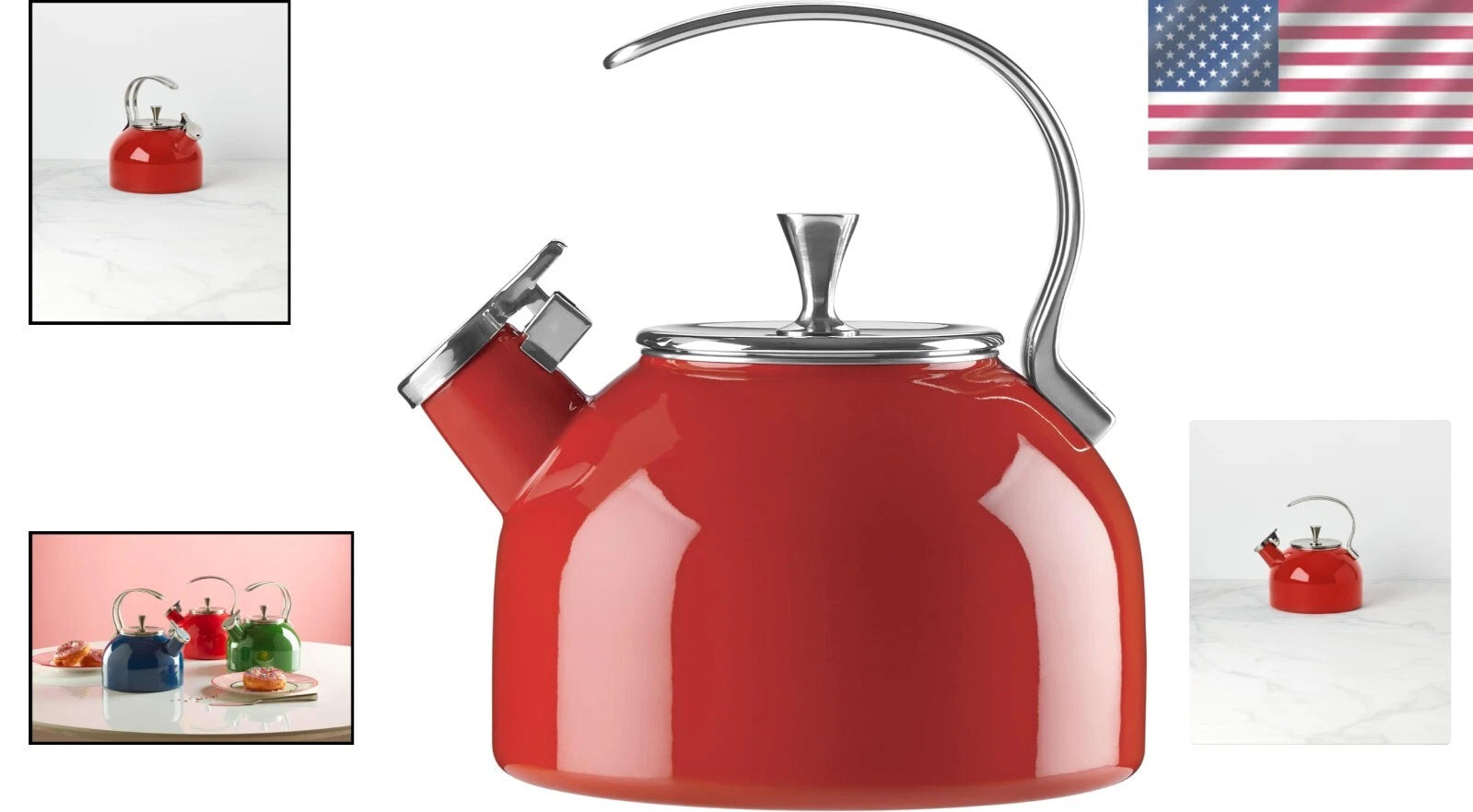 Kate Spade's 2.5 Quart Bright Red Enamel Tea Kettle - Fashion Meets Function