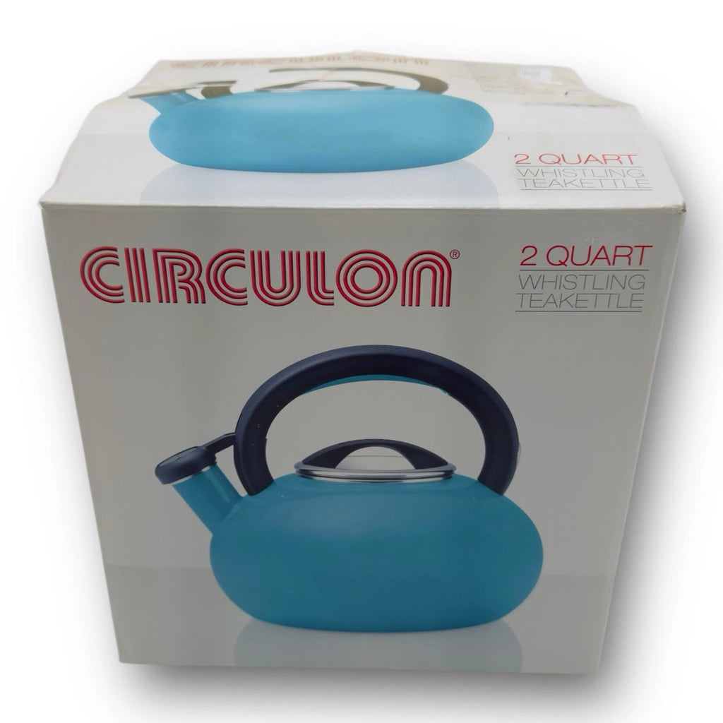 Circulon 2 Qt Stovetop Whistling Tea Kettle Turquoise Enamel