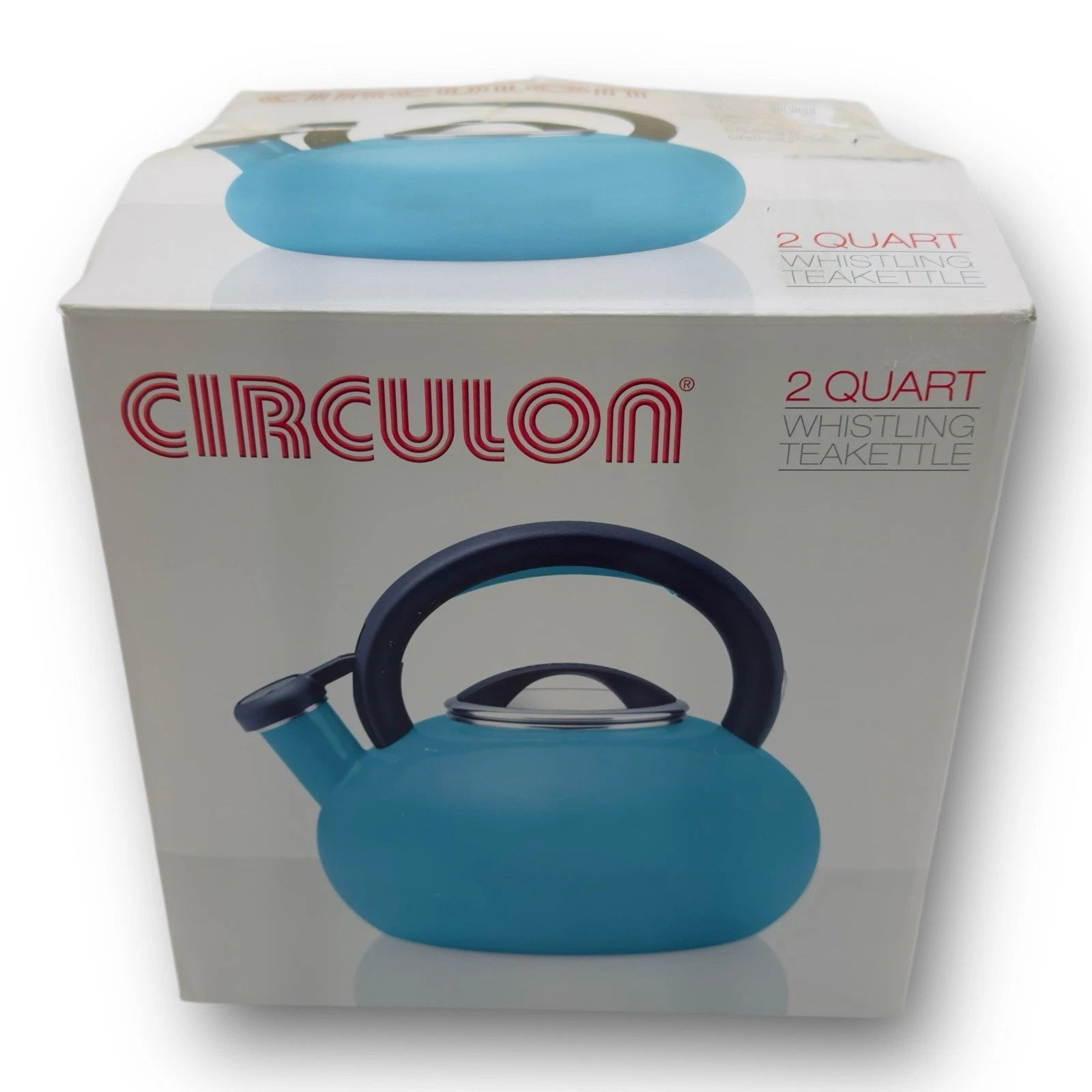 Circulon 2 Qt Stovetop Whistling Tea Kettle Turquoise Enamel