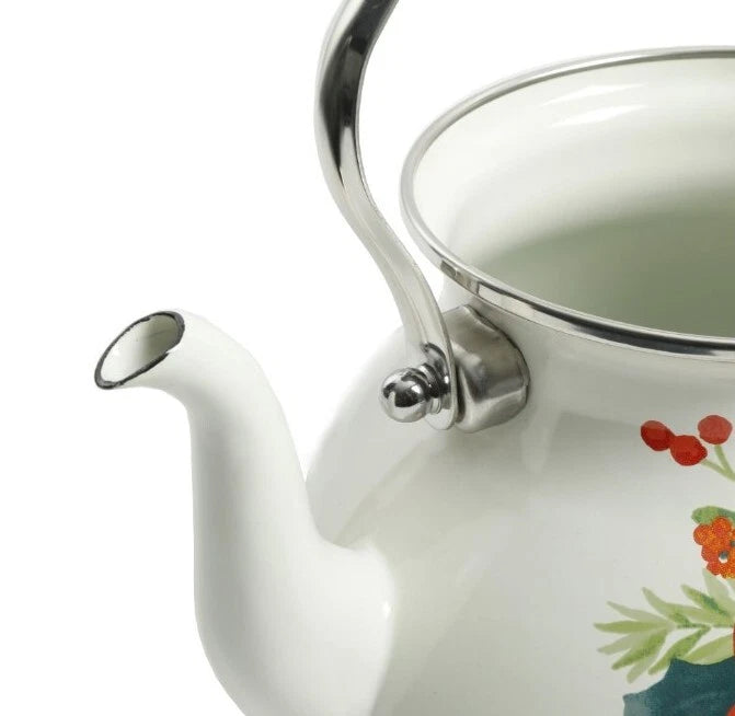 Pioneer Woman ~ CHEERFUL ROSE ~ 1.9-Quart Tea Kettle ~ Enamel on Steel ~ Floral