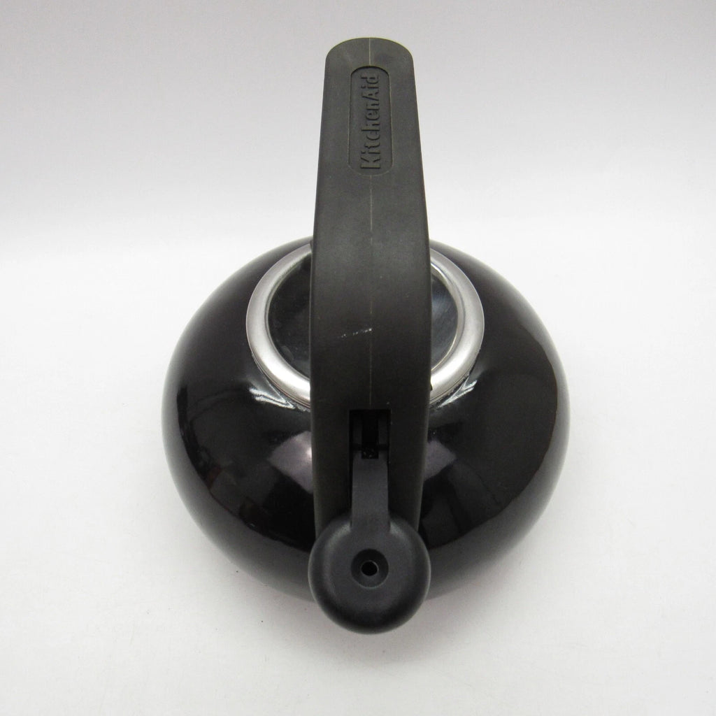 KitchenAid 1.5qt Quart Black Enamel Whistling Teakettle Teapot