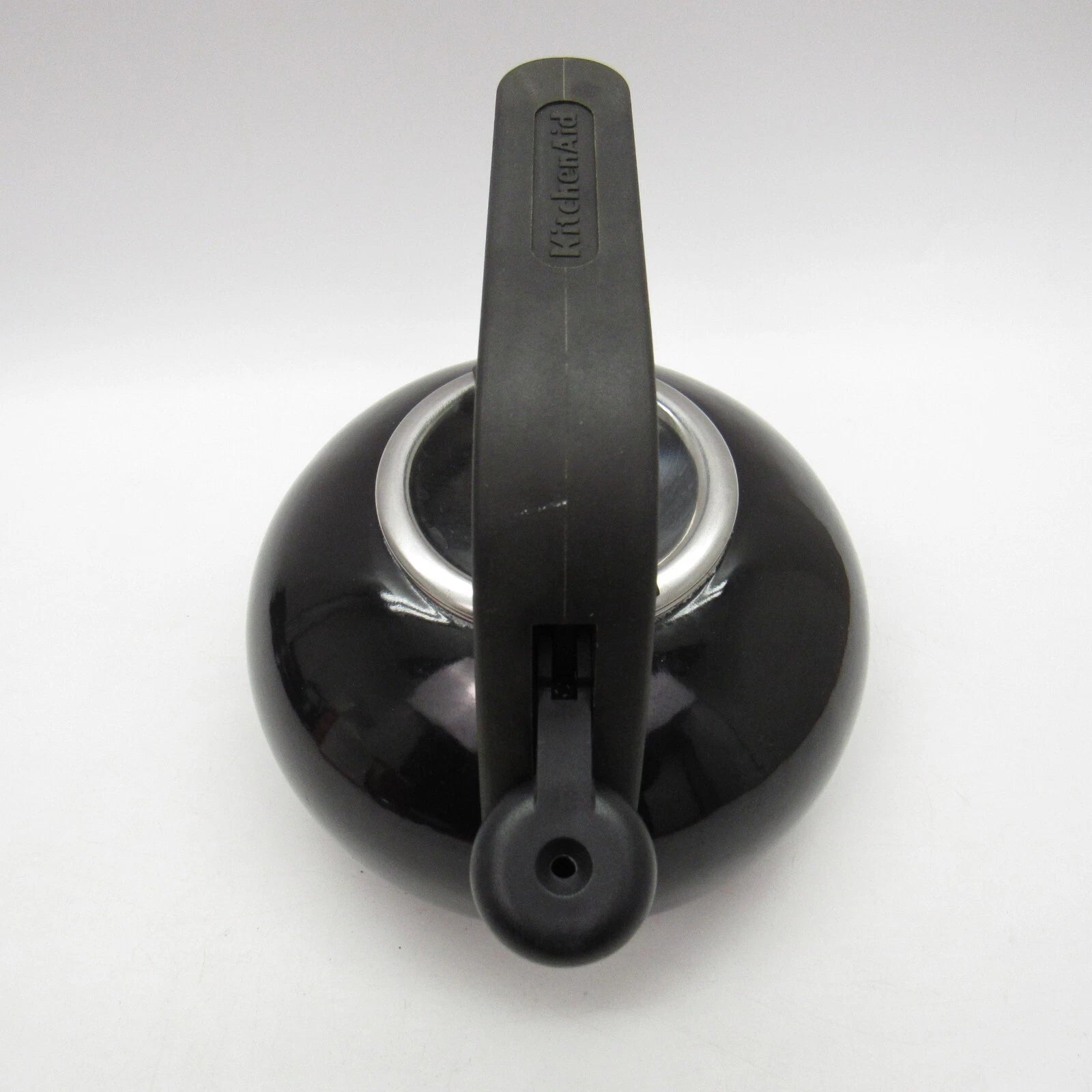 KitchenAid 1.5qt Quart Black Enamel Whistling Teakettle Teapot