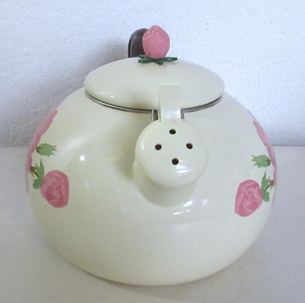 Franciscan Desert Rose Enamel Tea Kettle Vintage USA