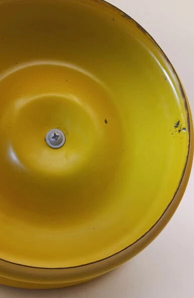Bright Yellow Tea Kettle With Black Trim & Rust * For Decor Only *