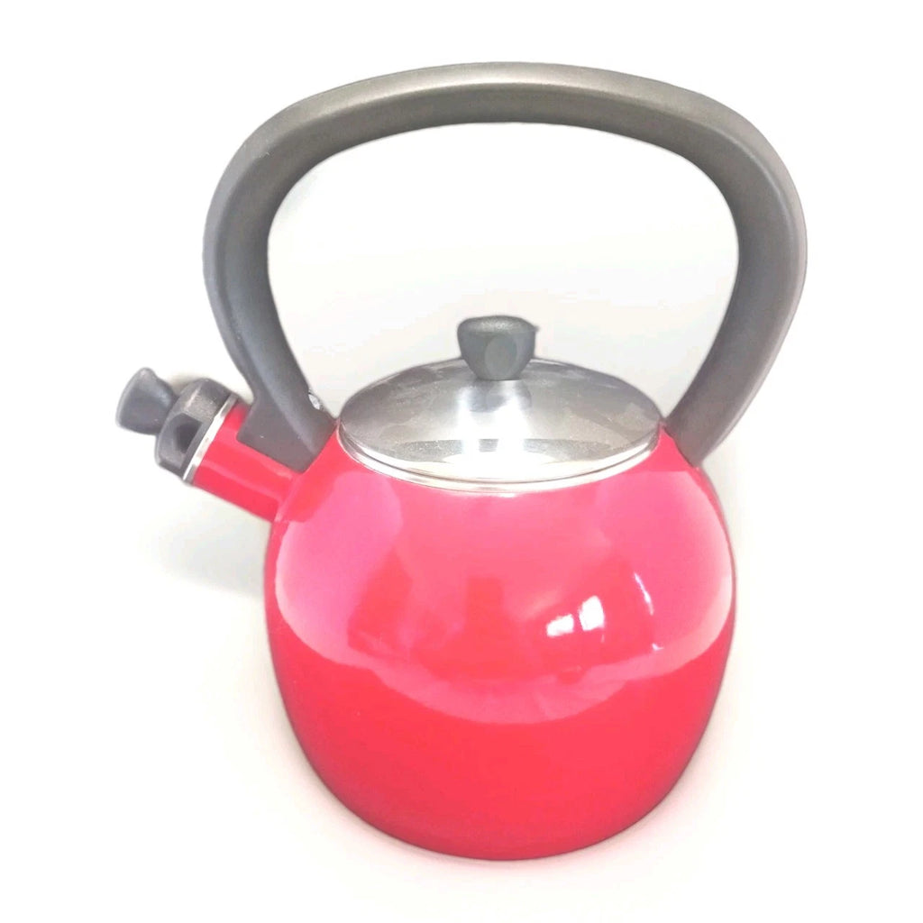 Copco Red Enamel On Steel Whistling Tea Kettle 1.5 Qt