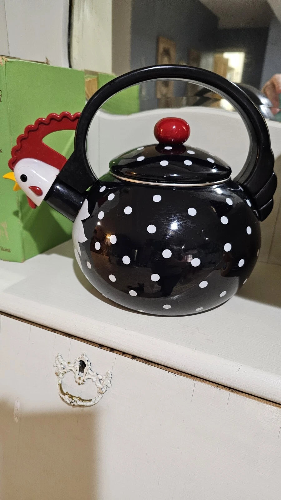 Supreme Housewares Novelty Enamel Whistling Rooster Tea Kettle