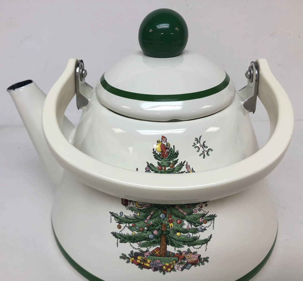 Spode Christmas Tree Tea Kettle - 2.5 Quart  Porcelain Enamel On Steel