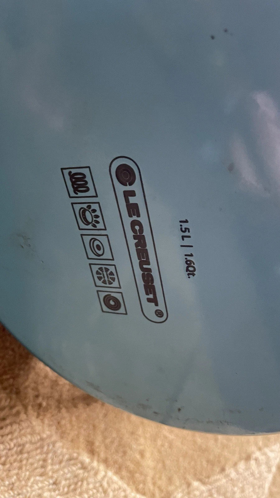 Le Creuset Light Blue ZEN Tea Kettle - 1.5 liter or 1.6 quart - Whistling