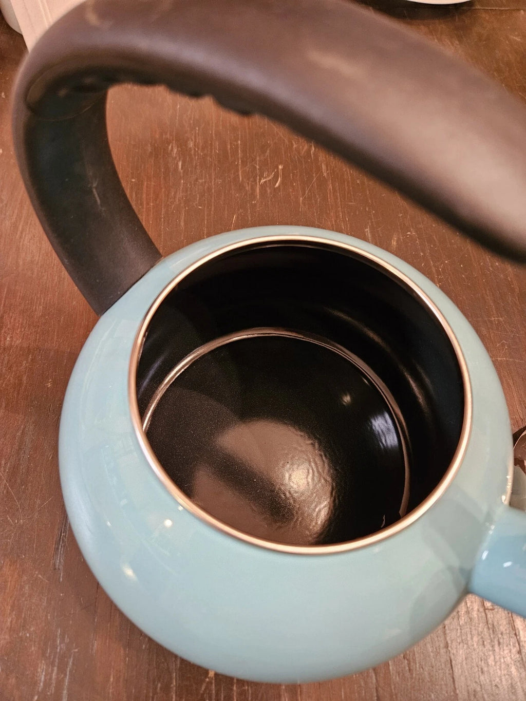 Farberware Whistling Tea Kettle Aqua Blue Turquoise Enamel 10 Cup