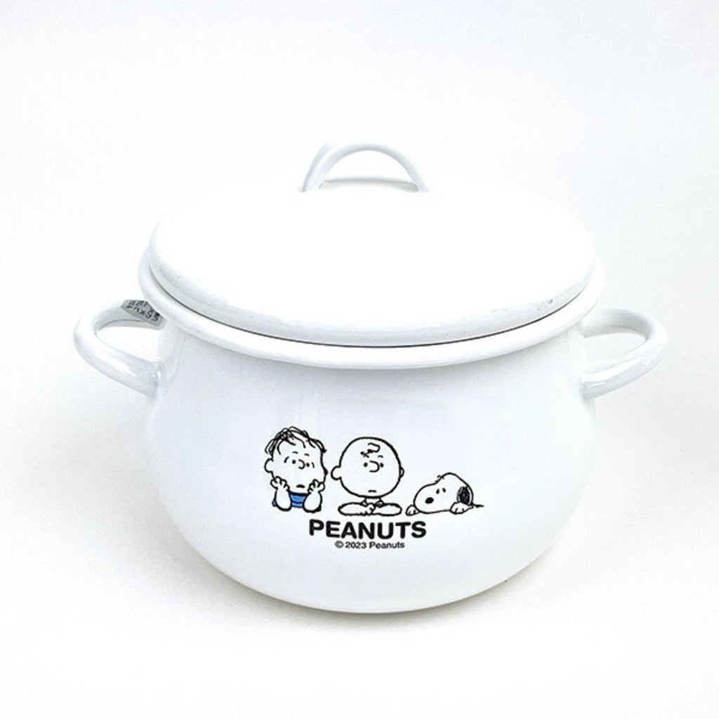 Snoopy Break Time Casserole Enamel Pot with Handle 16cm New From Japan