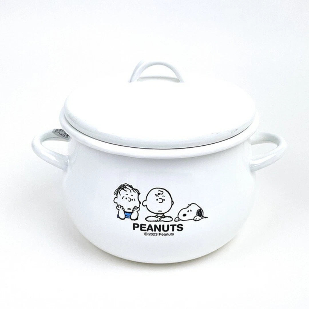 Snoopy Break Time Casserole Enamel Pot with Handle 16cm New From Japan