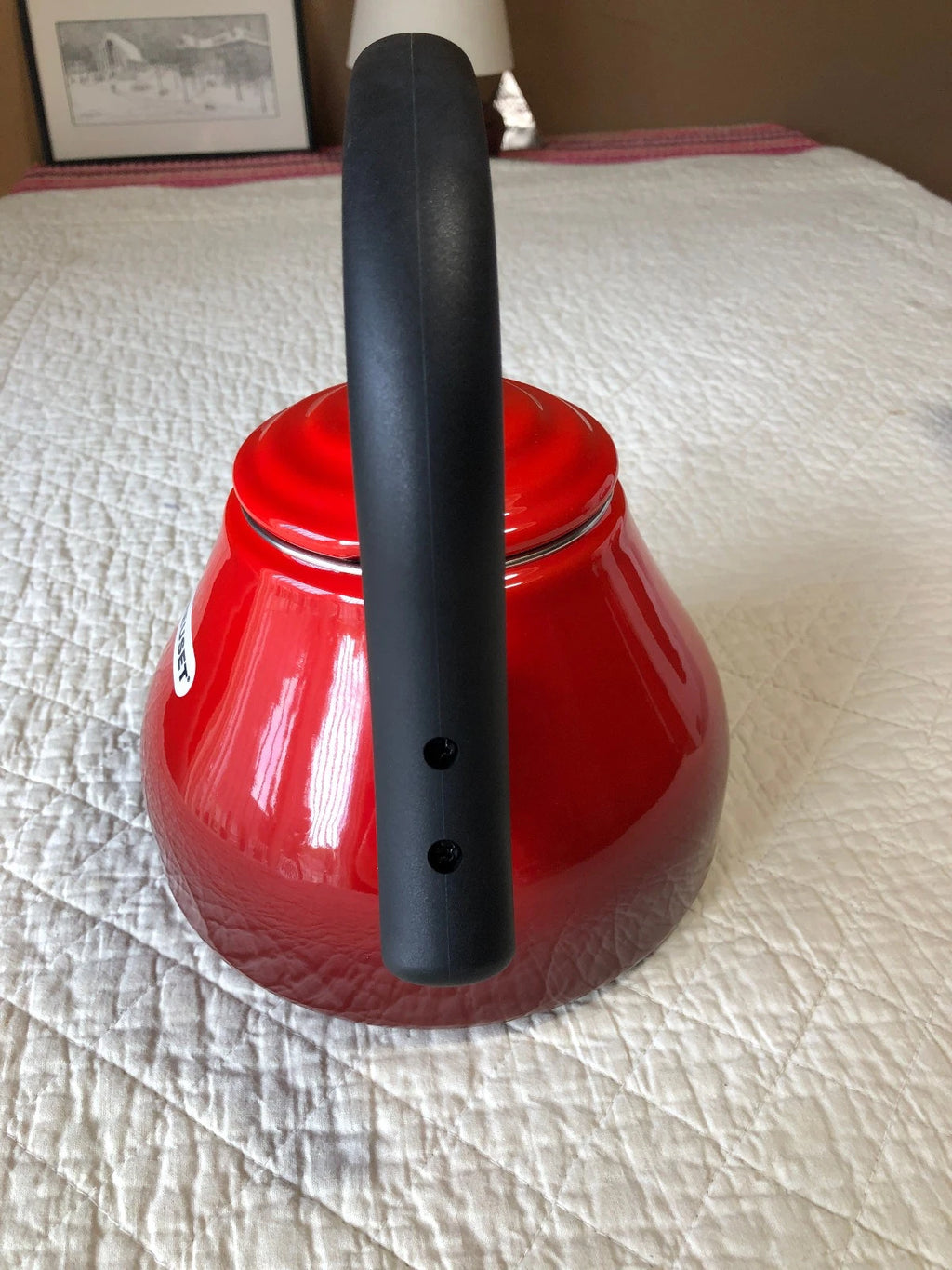 Le Creuset Enamel on Steel 1.6 Quart  Whistling Kettle, CHERRY RED - New