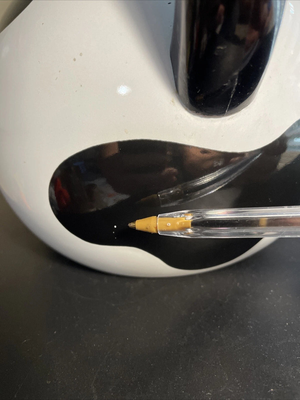 C & R Black & White Open Handled Whistling Tea Kettle Japan