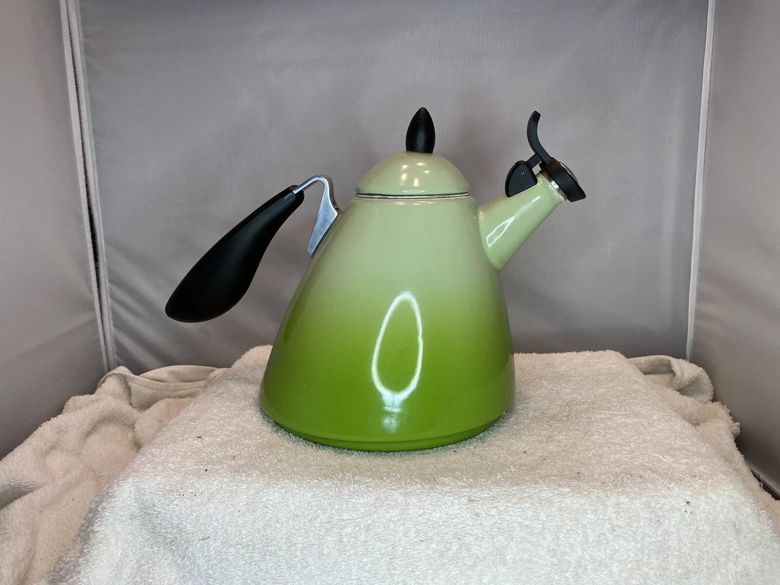 Le Creuset Ogive Enamel-on-Steel 1.7 Quart Tea Kettle - Kiwi Green Ombré