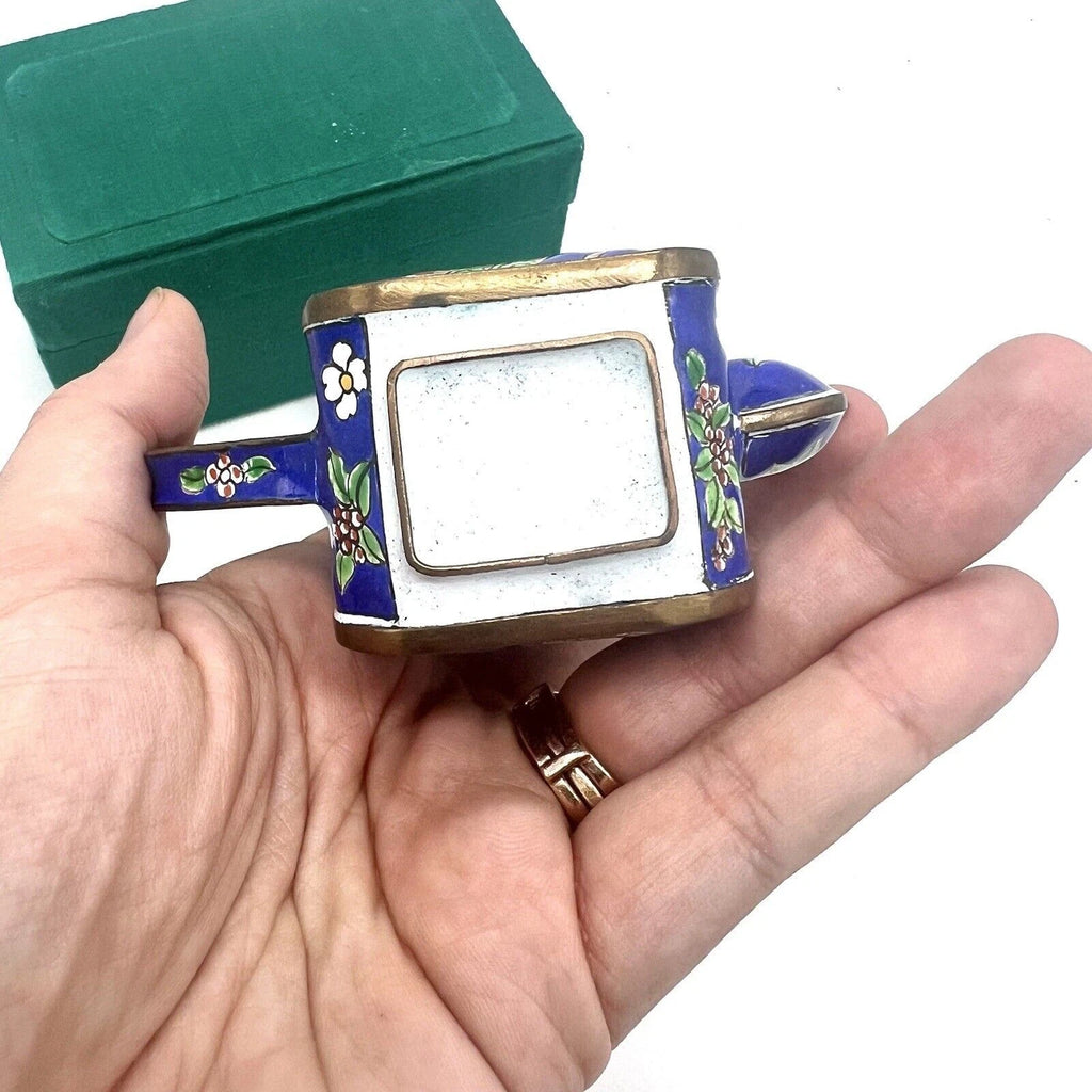 Chinemel Miniature Teapot by Bill Yee Copper and Enamel Vintage W/Box