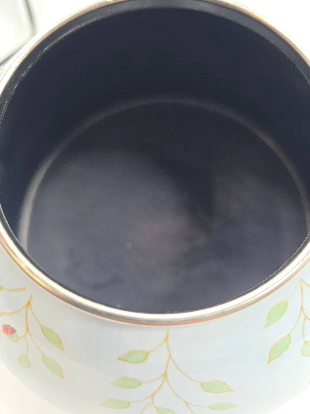 LENOX BUTTERFLY MEADOW WHISTLING TEA KETTLE. BLUE ENAMALWARE