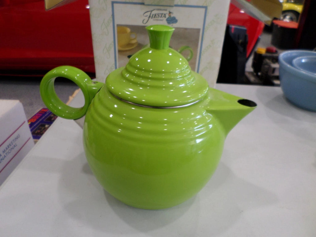 New in Box Fiesta Enamelware Tea Kettle Chartreuse  by Copco Homer Laughlin