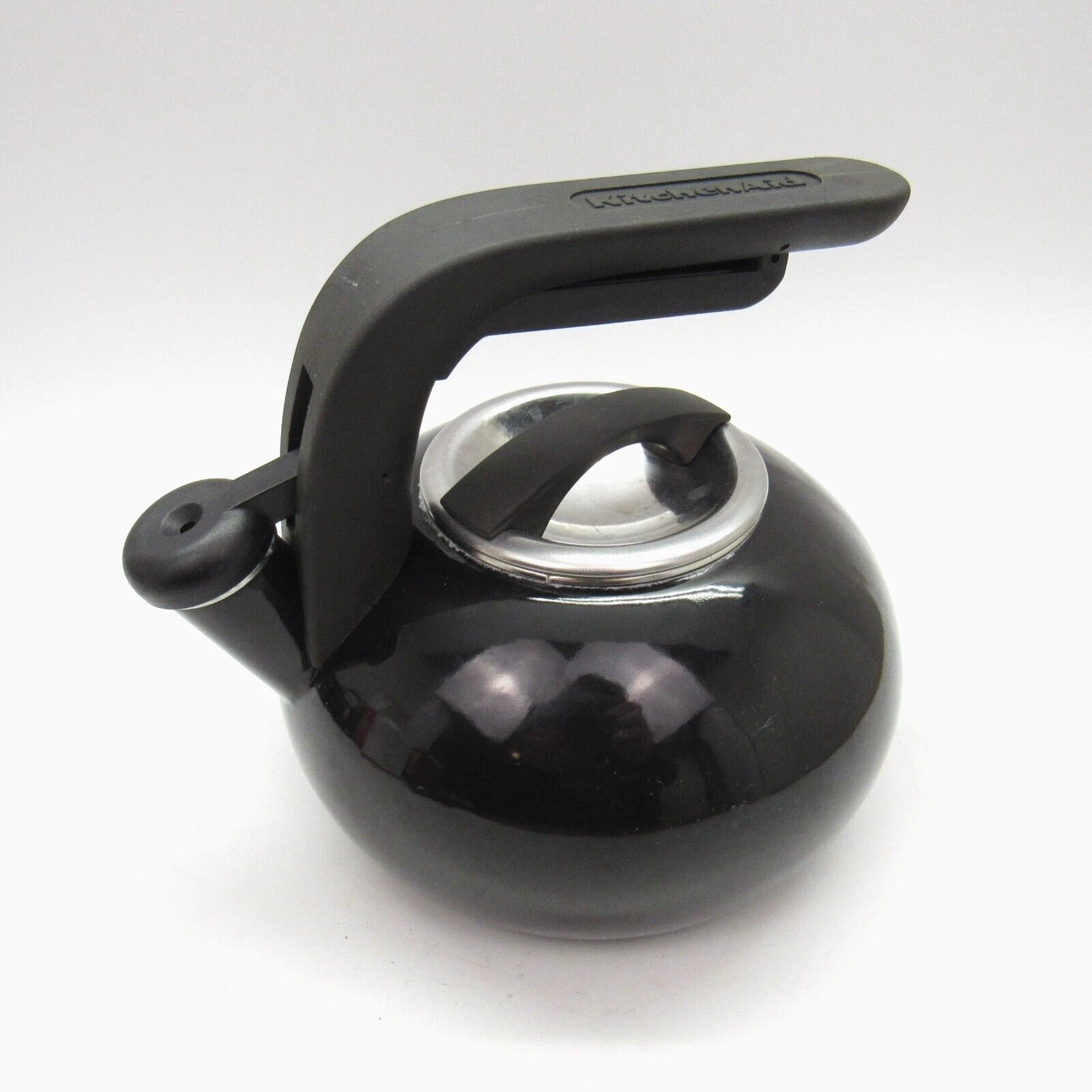 KitchenAid 1.5qt Quart Black Enamel Whistling Teakettle Teapot