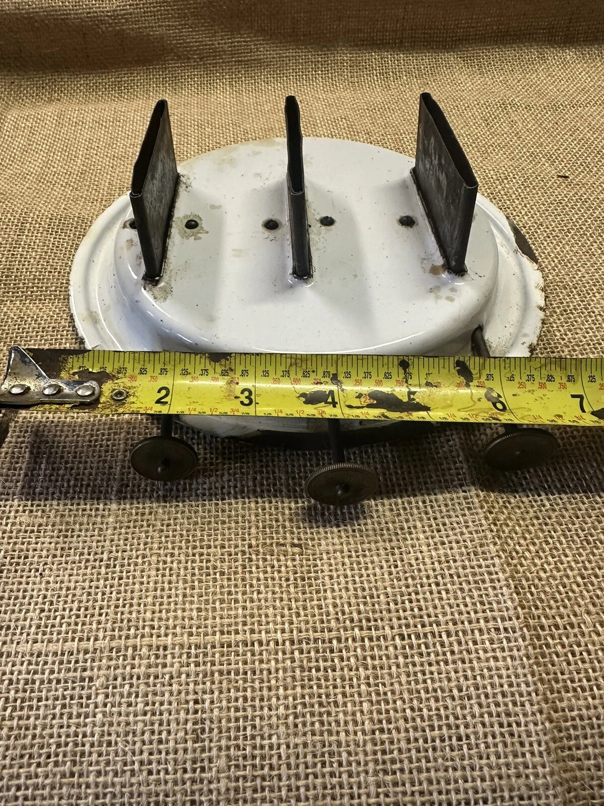 C. 1940S  Enamelware Stove Kerosene 3-wick STOVE WITH COFFEE / TEA POT - SCARCE