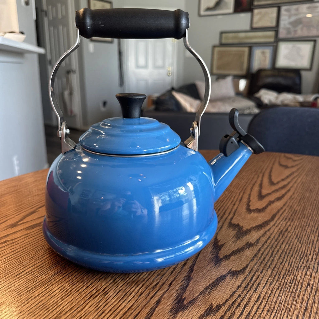 Le Creuset Lapis Blue Classic Whistling Tea Kettle 1.7Qt Enamel on Steel