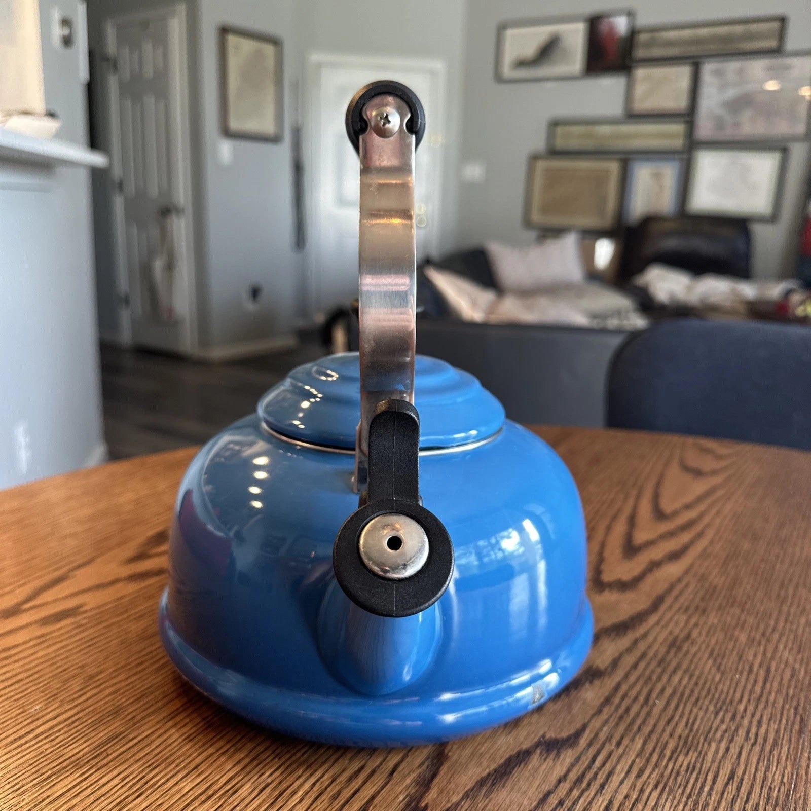 Le Creuset Lapis Blue Classic Whistling Tea Kettle 1.7Qt Enamel on Steel