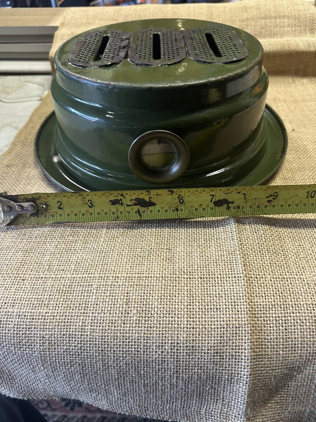 C. 1940S  Enamelware Stove Kerosene 3-wick STOVE WITH COFFEE / TEA POT - SCARCE