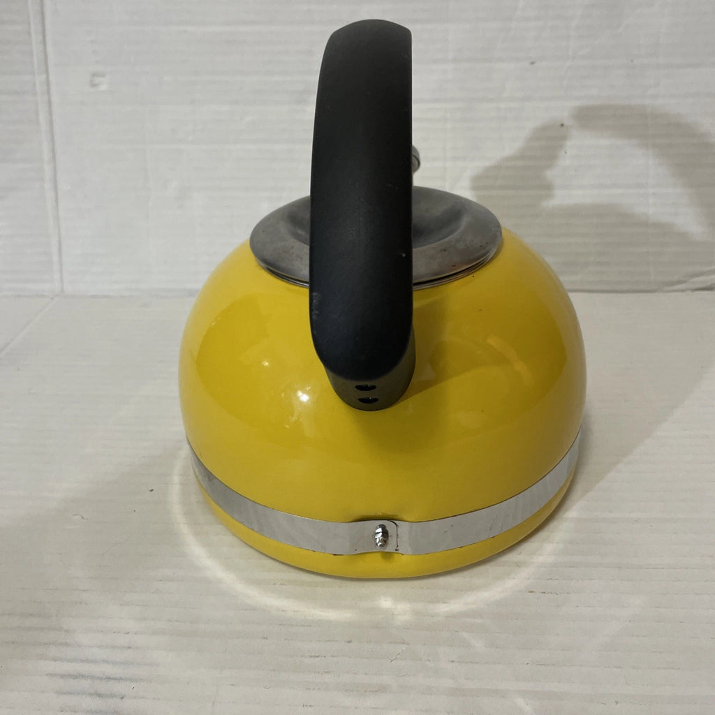 Kitchen Aid Citrus Sunrise Kettle C Handle Enamel Trim Bandsome Yellow Retro