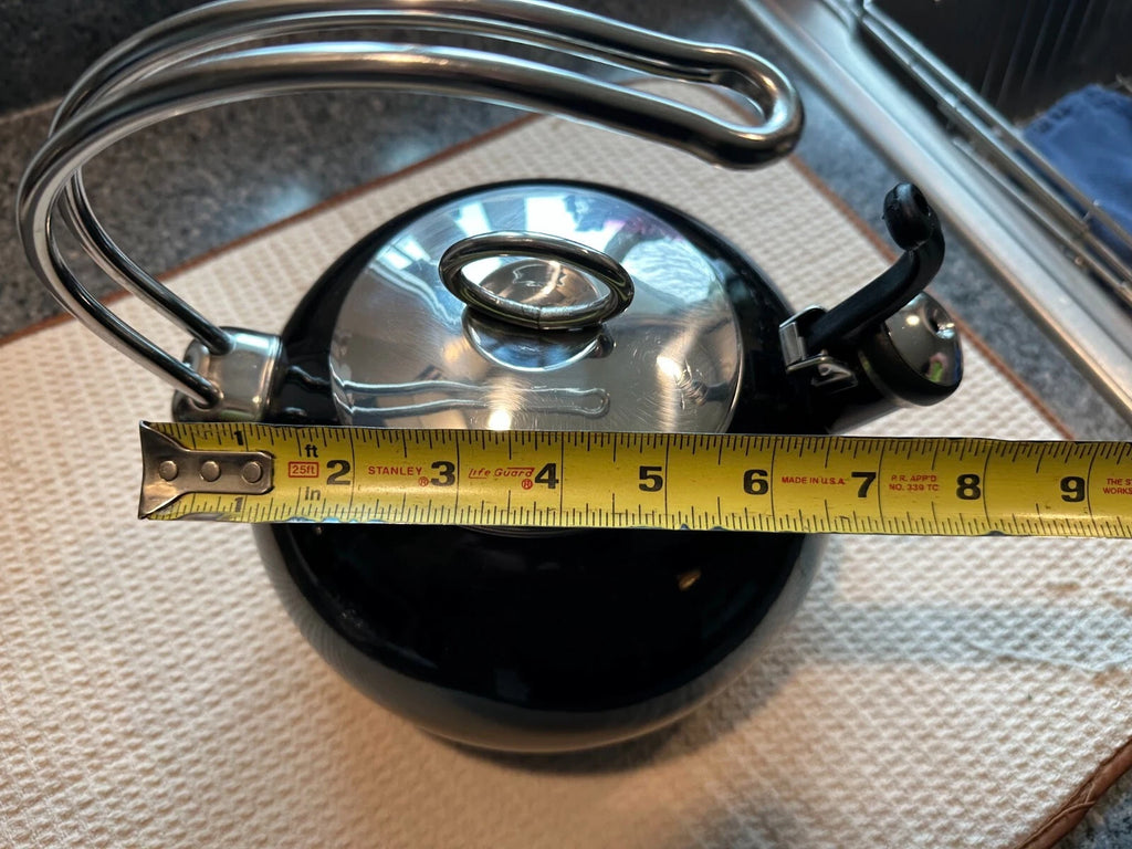 Enamel-on-Steel Classic Tea Kettle BLACK 1.5 Qt