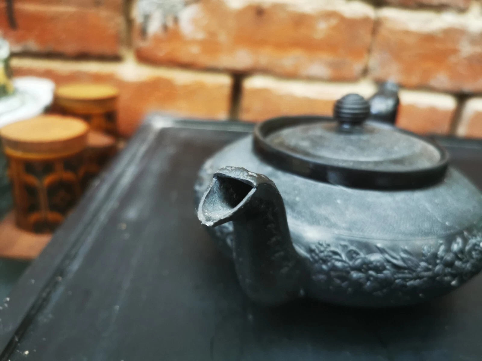 RARE ANTIQUE CYPLES SPODE 1815 TO 1820 BLACK BASALT SMALL TEAPOT GOOD CONDITION