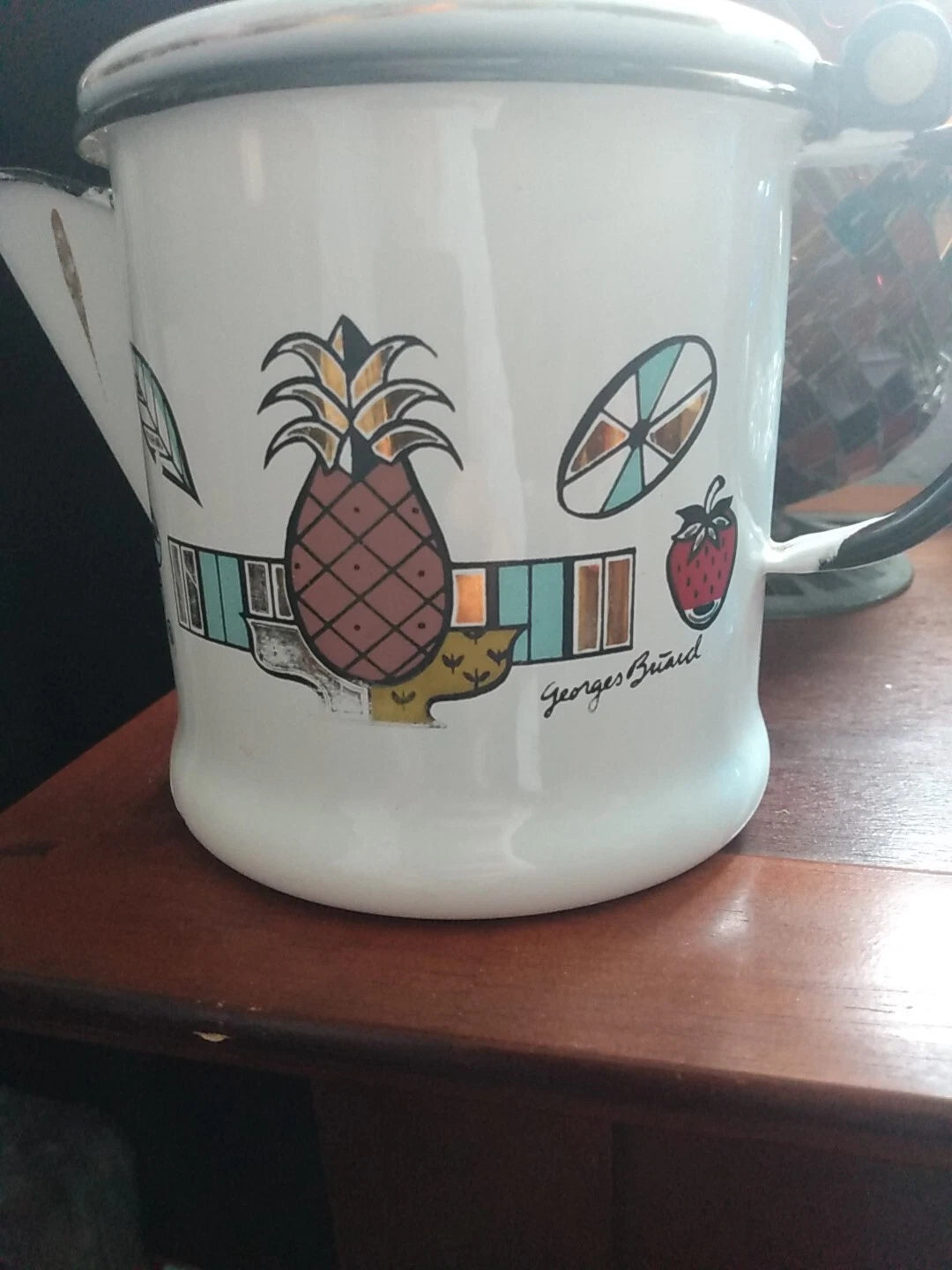 GEORGES BRIARD MCM ENAMELWARE TEA POT