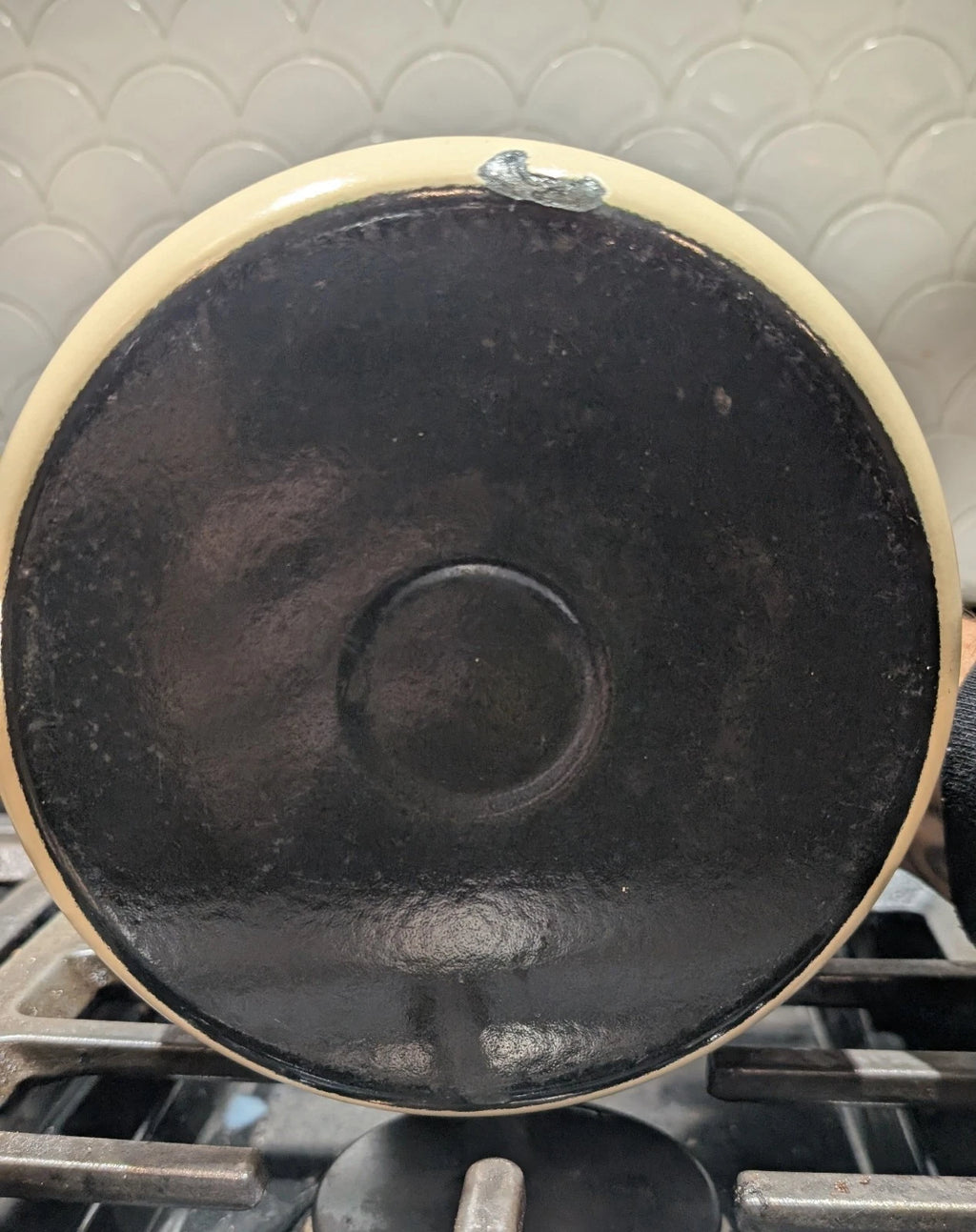 Rare Vintage Pfaltzgraff Village Enamelware Whistling Tea Kettle MCM Tea Pot