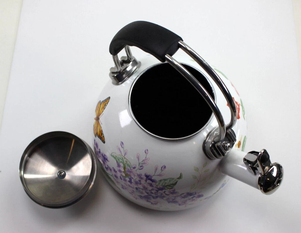Lenox BUTTERFLY MEADOW Enamel Tea Kettle 2.5 Quart