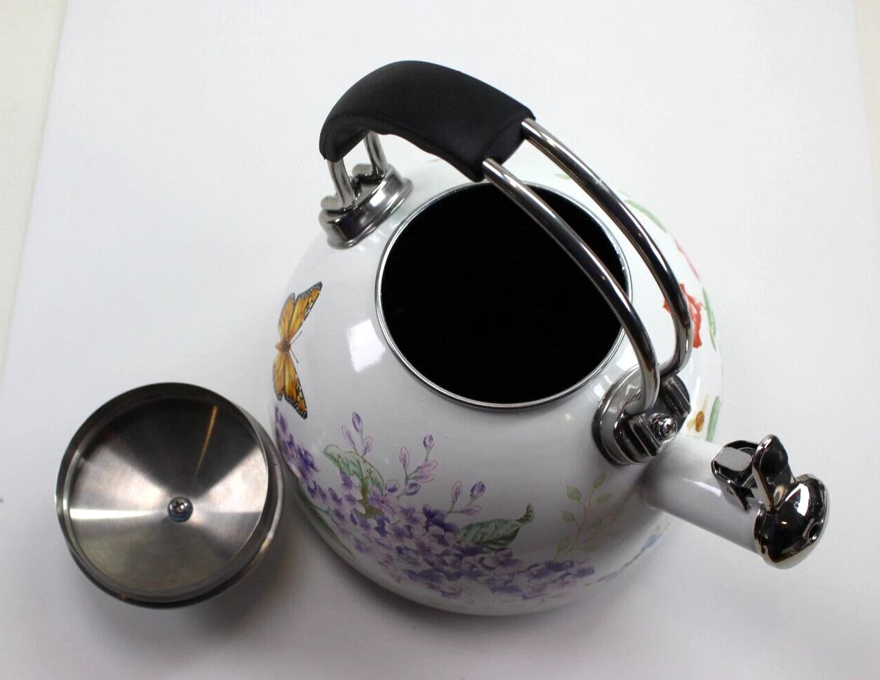 Lenox BUTTERFLY MEADOW Enamel Tea Kettle 2.5 Quart