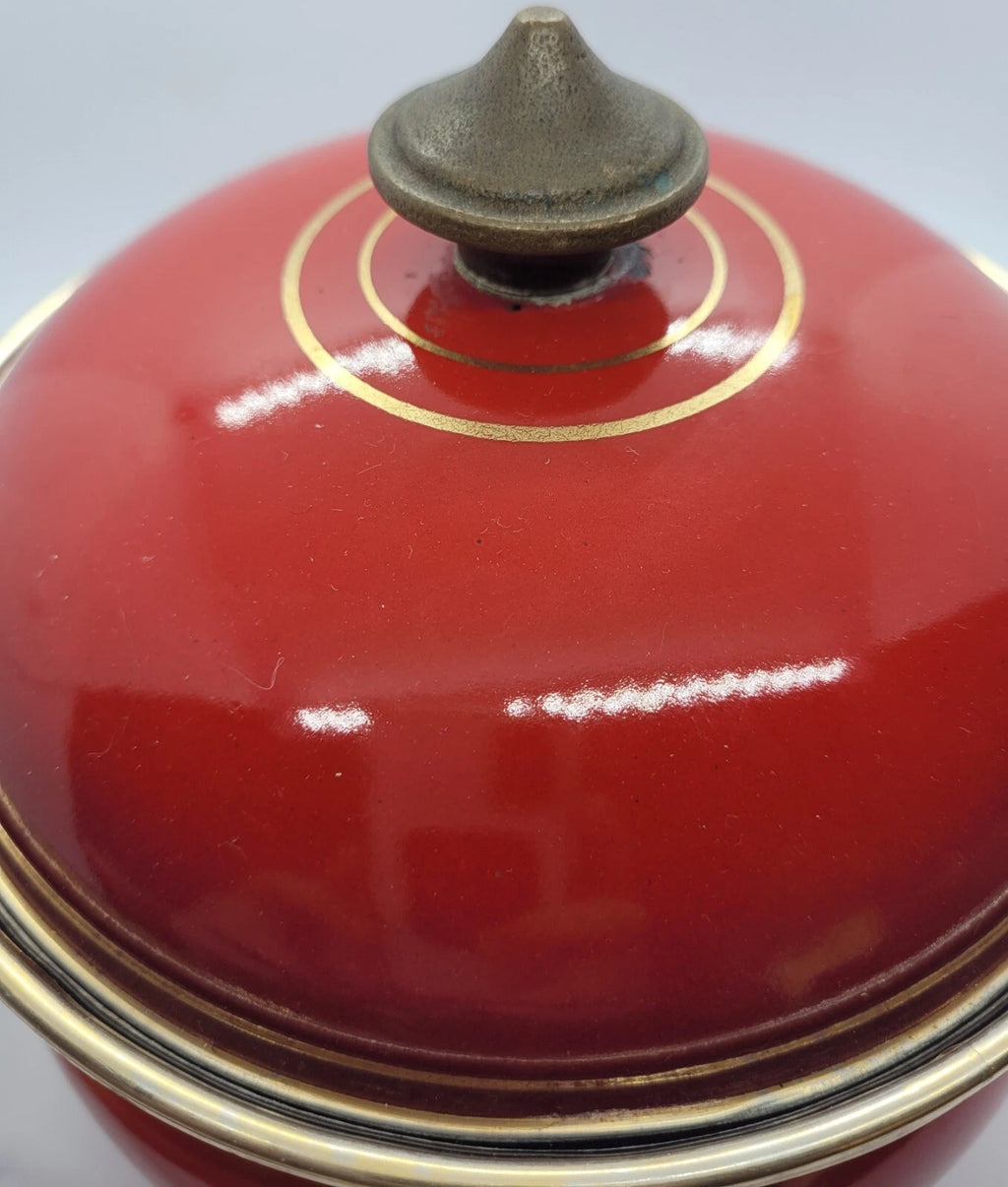 beautiful Water boiler ASTA Fissler red enamel tea kettle Stövchen GUC