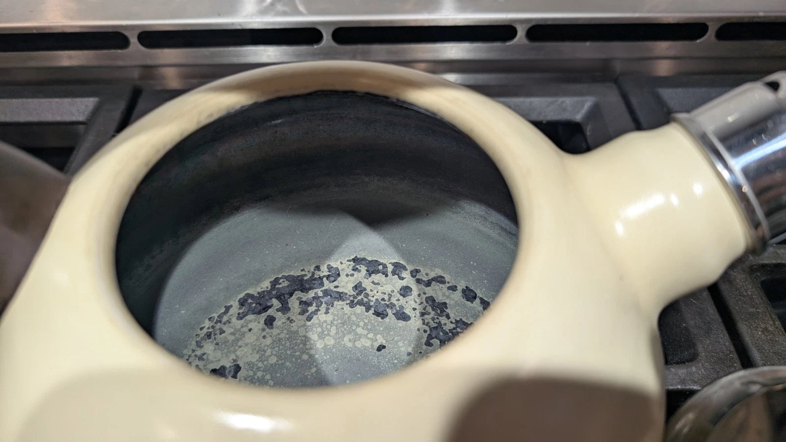 Rare Vintage Pfaltzgraff Village Enamelware Whistling Tea Kettle MCM Tea Pot