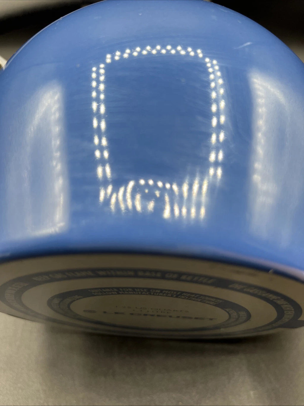 Le Creuset Classic Whistling Kettle 1.25 Qt Blue Enamel Steel Made Thailand