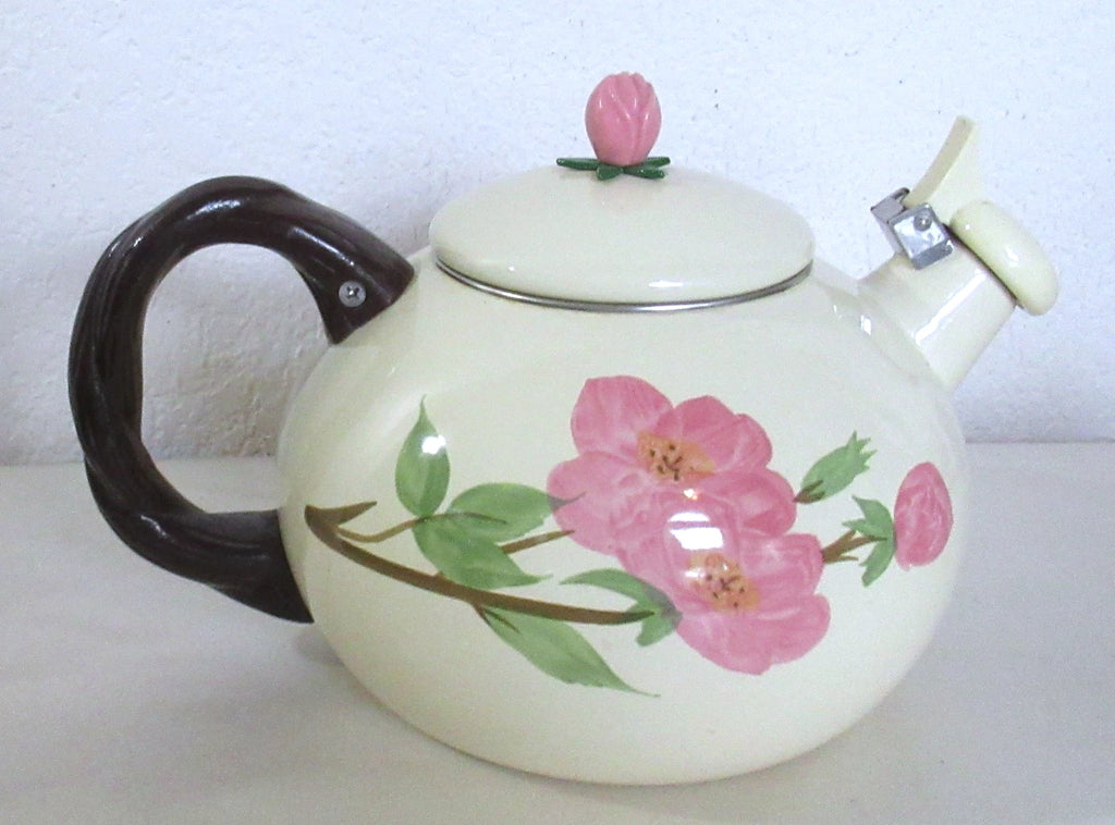 Franciscan Desert Rose Enamel Tea Kettle Vintage USA