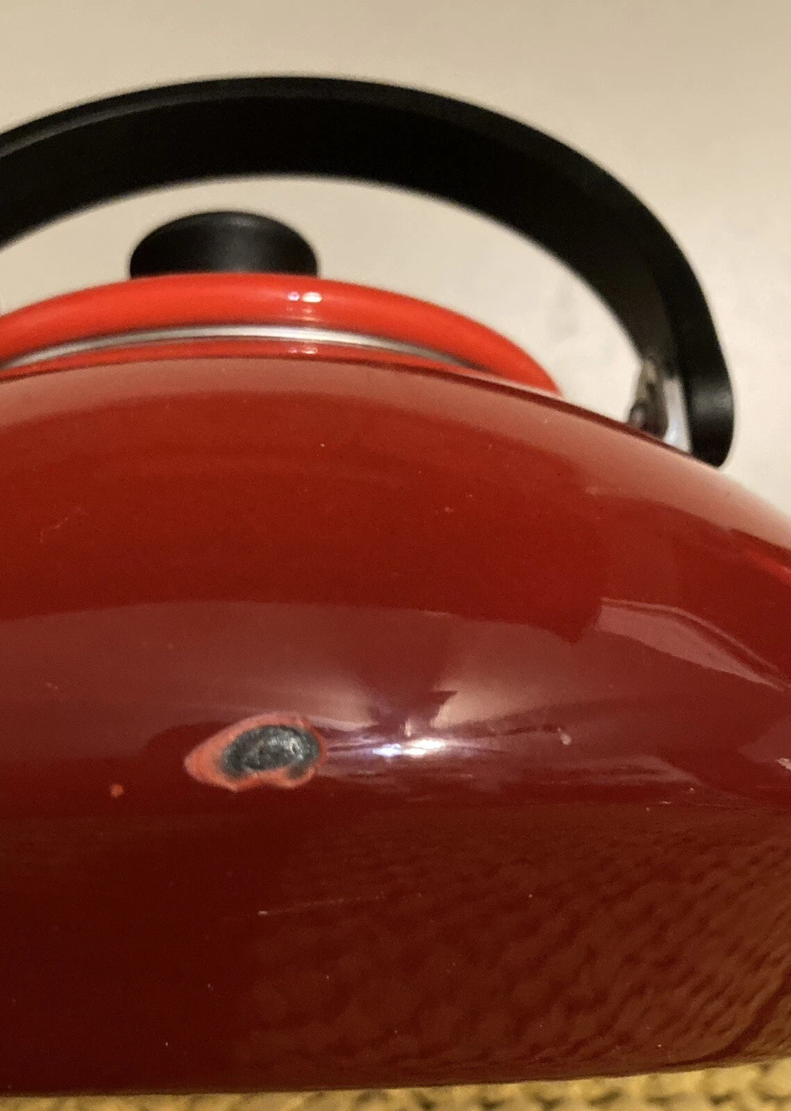 LE CREUSET Ombre Cherry Red Enamel on Steel Tea Pot 1.6 Qt ZEN Whistling Kettle