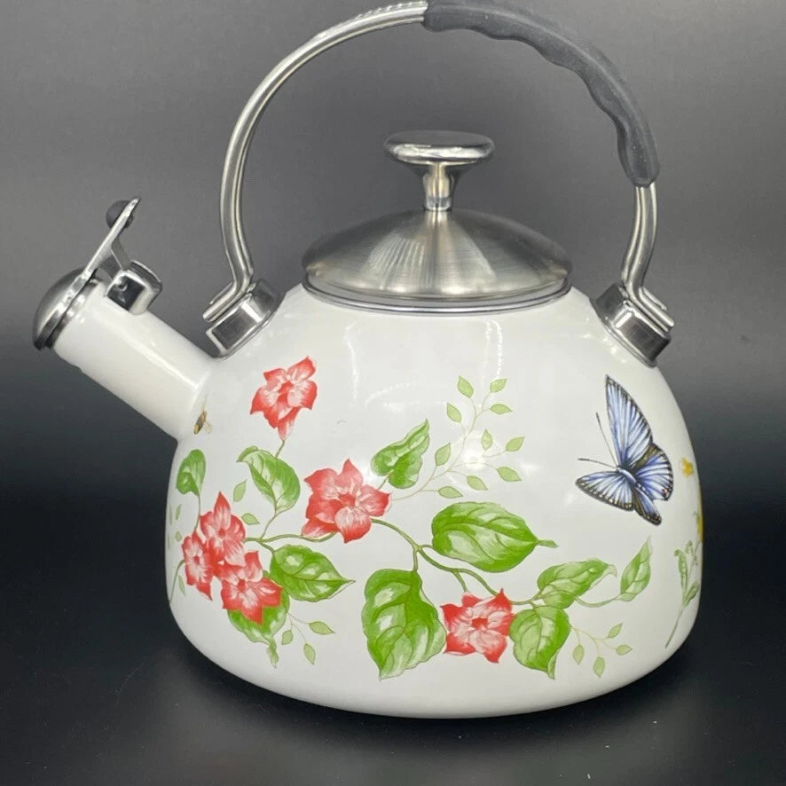 Lenox Butterfly Meadow Enamel Tea Kettle 2.5 Quart #887025 New with Tags No Box
