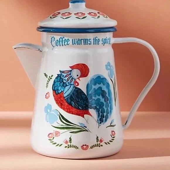 NWT Anthropologie Jennifer Paxton Parker Svenske Rooster Teapot