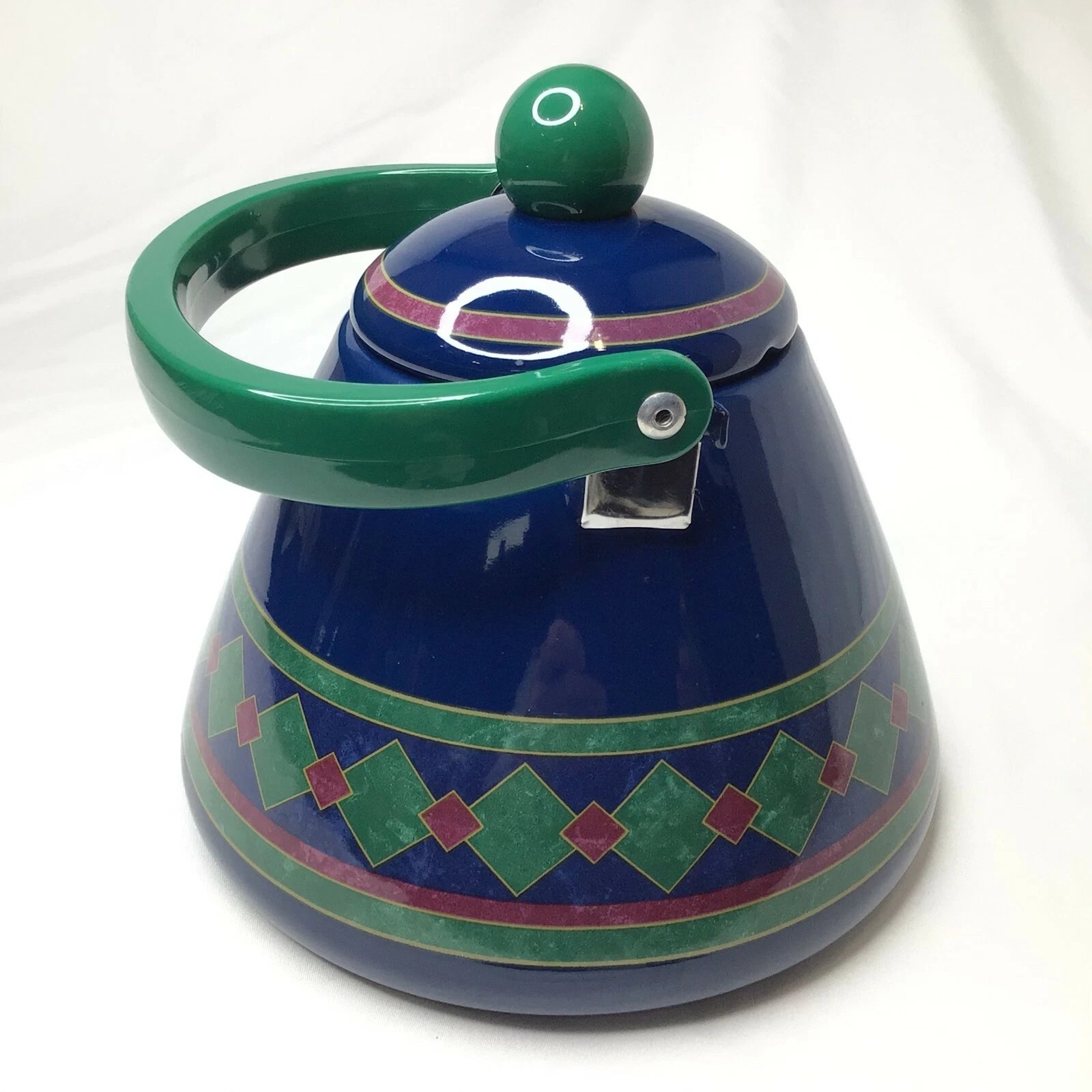 TEA KETTLE PHALZGRAPH GREAT USED CONDITION BLUES & GREEN