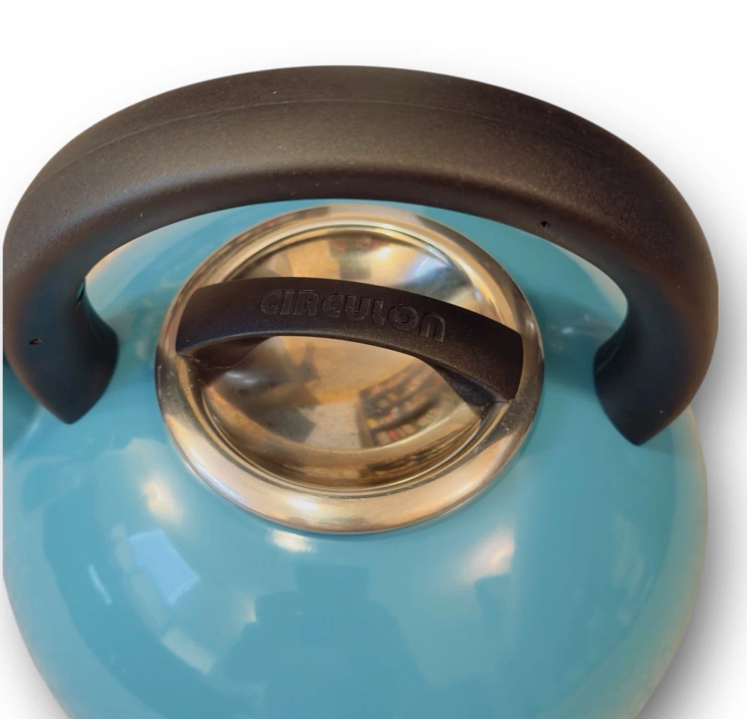 Circulon 2 Qt Stovetop Whistling Tea Kettle Turquoise Enamel